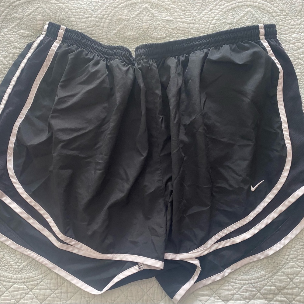 1X Nike Black Athletic Shorts with White Trim